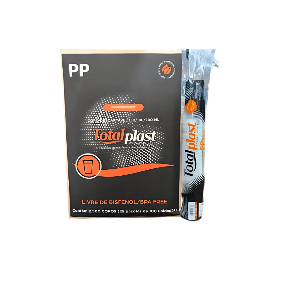 Produto Copo 200ml Totalplast Transparente PP 25X100