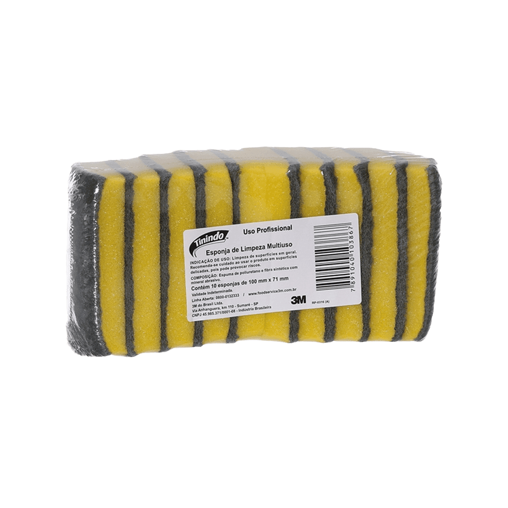 Produto Esponja Multiuso Tinindo 3M com 10 unidades