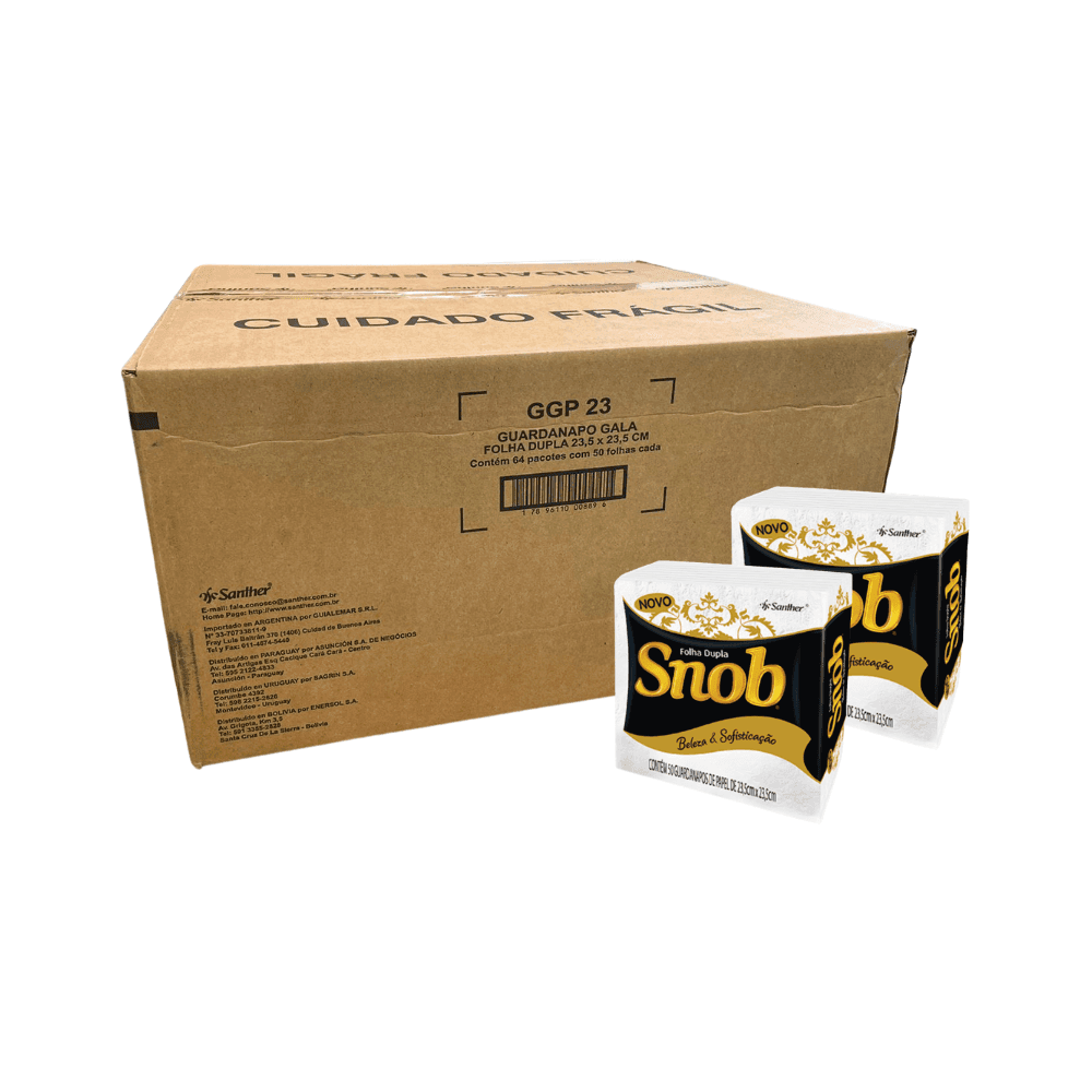 Produto Guardanapo 23,5x23,5 Folha Dupla Snob com 3.200 folhas