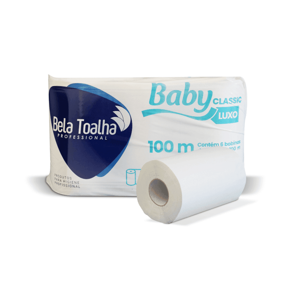 Produto Papel Toalha Bobina Luxo Baby com 6 rolos de 100 metros
