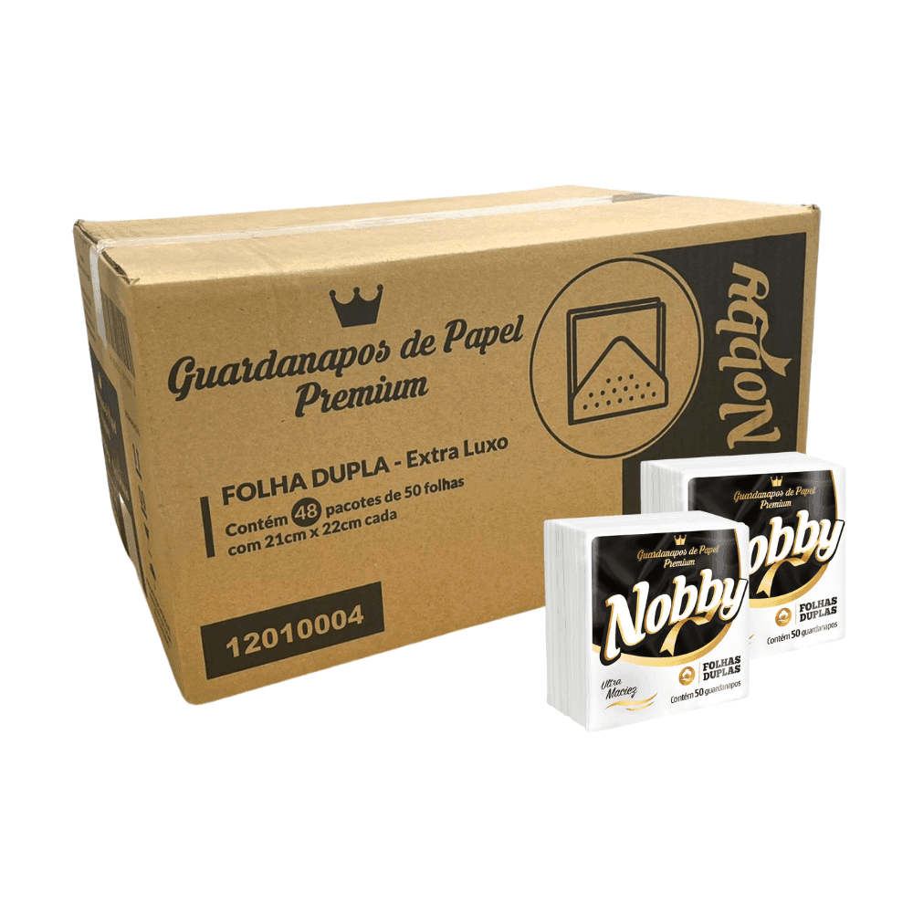 Produto Guardanapo 21x22 Folha Dupla Nobby com 2.400 folhas