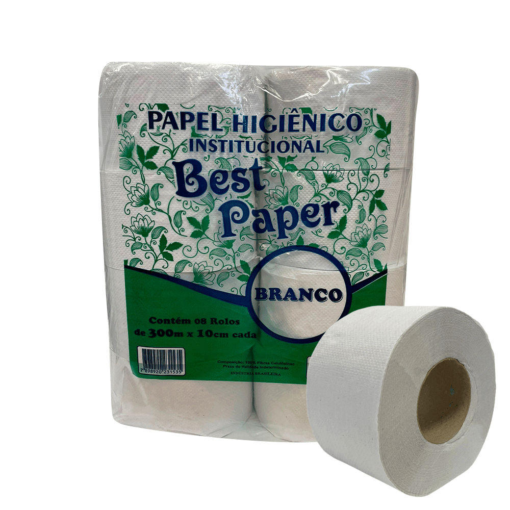 Produto Papel Higiênico Rolão Branco Folha Simples Bestapaper 8 rolos