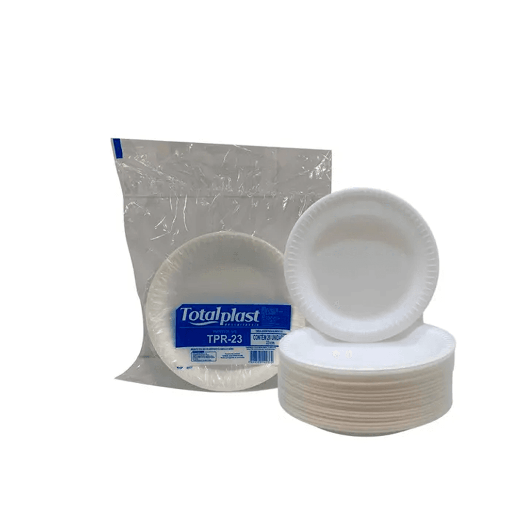 Produto Prato Isopor Raso 23cm Totalplast