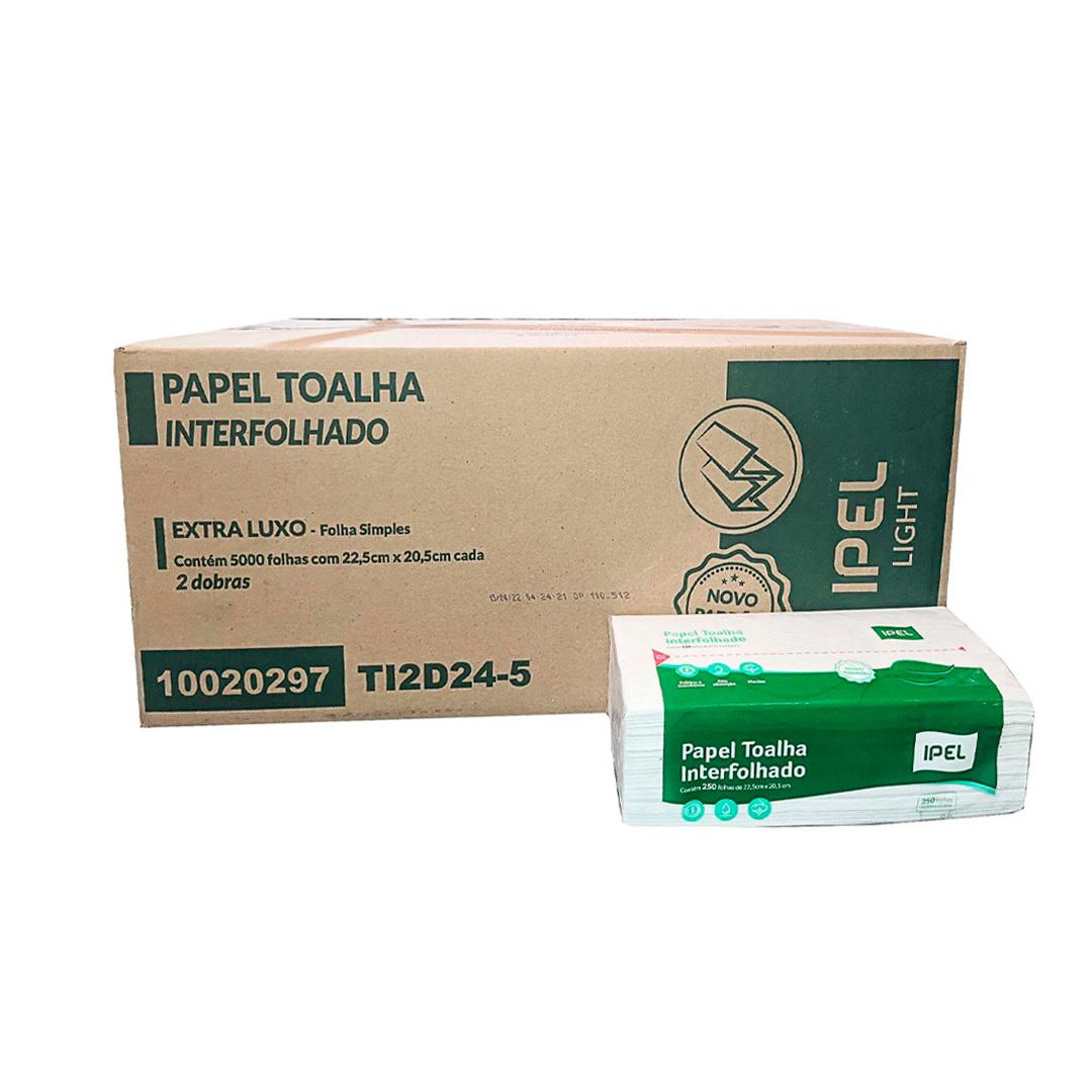 Produto Papel Interfolha 2 Dobras Folha Simples 100% Celulose Indaial 5.000 folhas