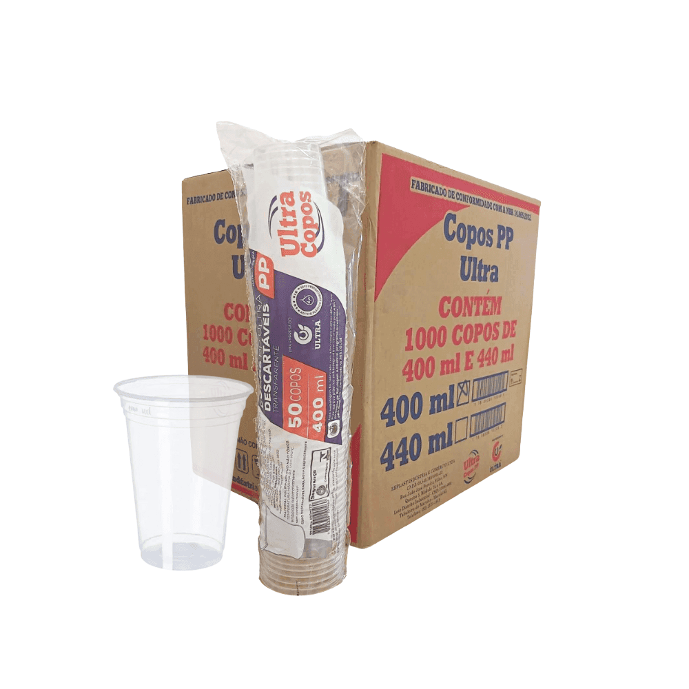 Produto Copo 400ml Transparente PP Ultra 1.000 unidades