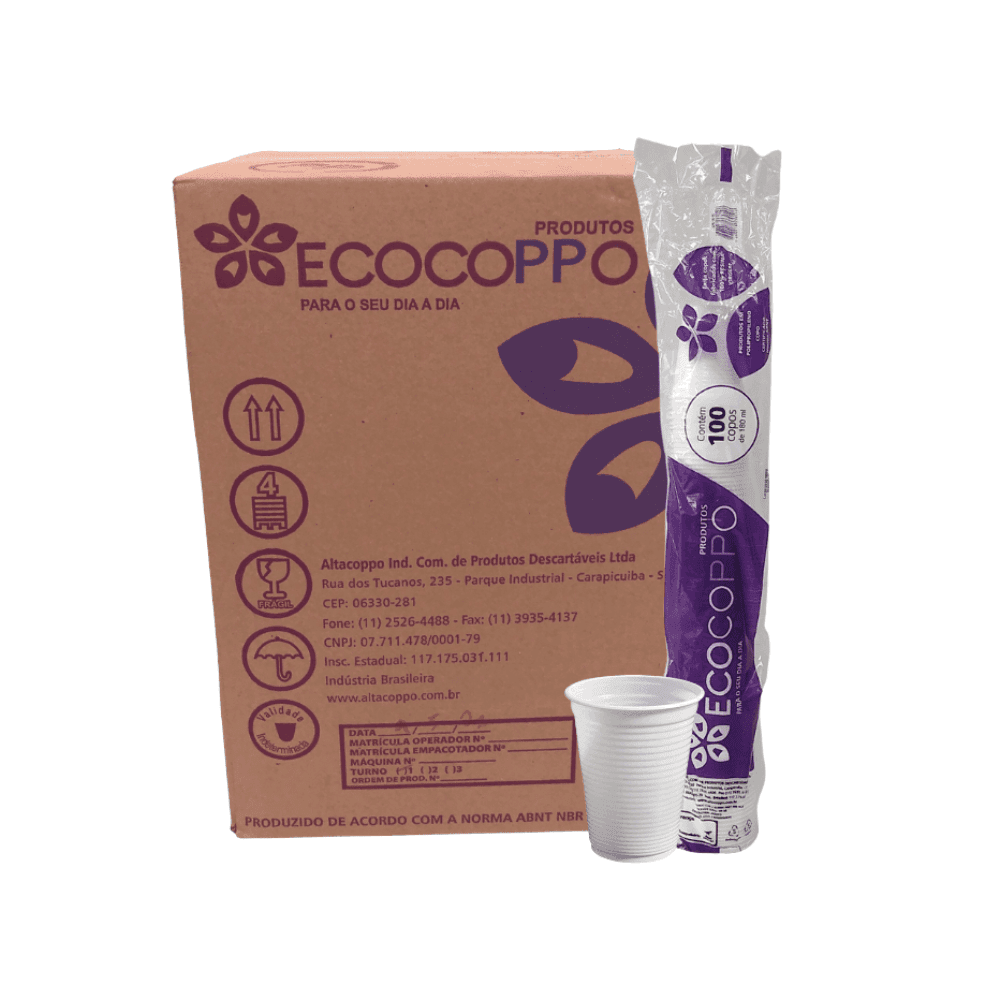Produto Copo 180ml Branco PP Ecocoppo 2.500 unidades