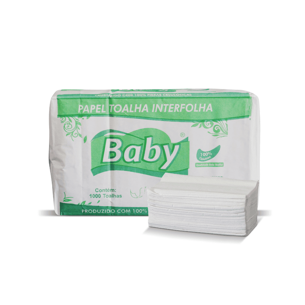 Produto Papel Interfolha 2 Dobras Folha Simples 100% Celulose Baby 1.000 folhas