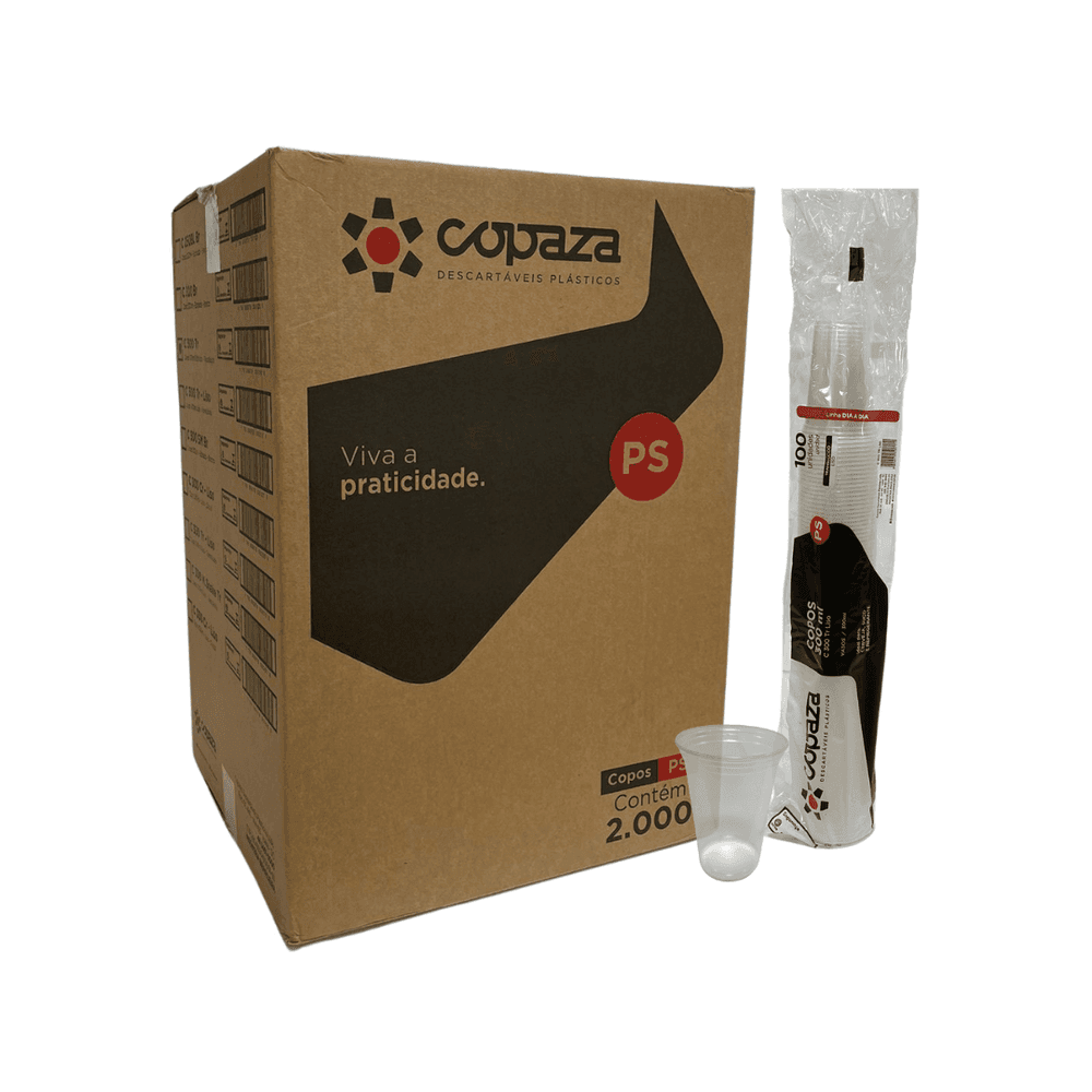 Produto Copo 300ml Translúcido Liso PS Copaza 2.000 unidades