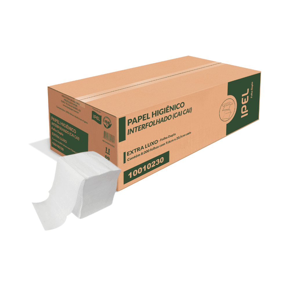 Produto Papel Higiênico Interfolhado Cai-cai Folha Dupla Ipel 8.000 Folhas