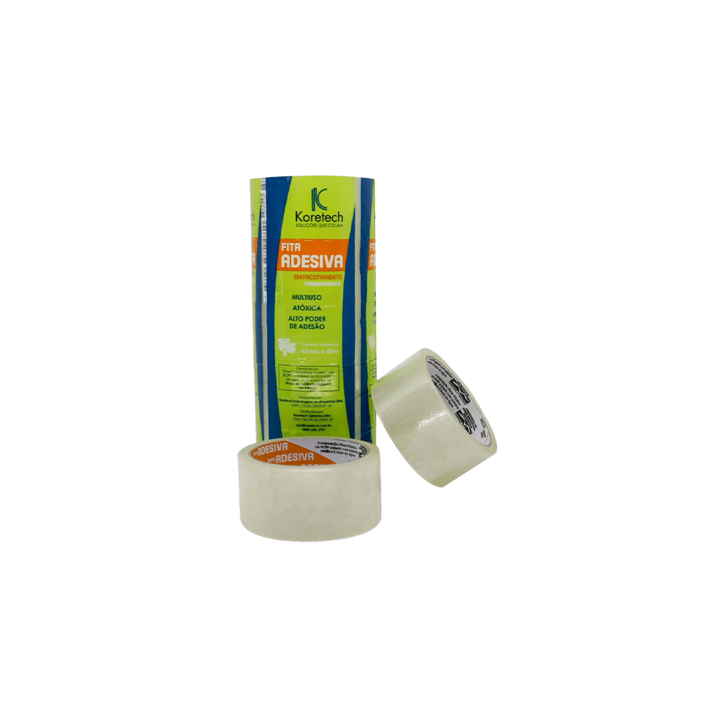 Produto Fita Adesiva Koretech 48mmx45m Transparente 5 Rolos