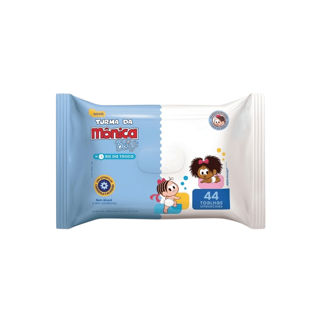Produto Toalha Umedecida Turma da Monica com 44 Unidades