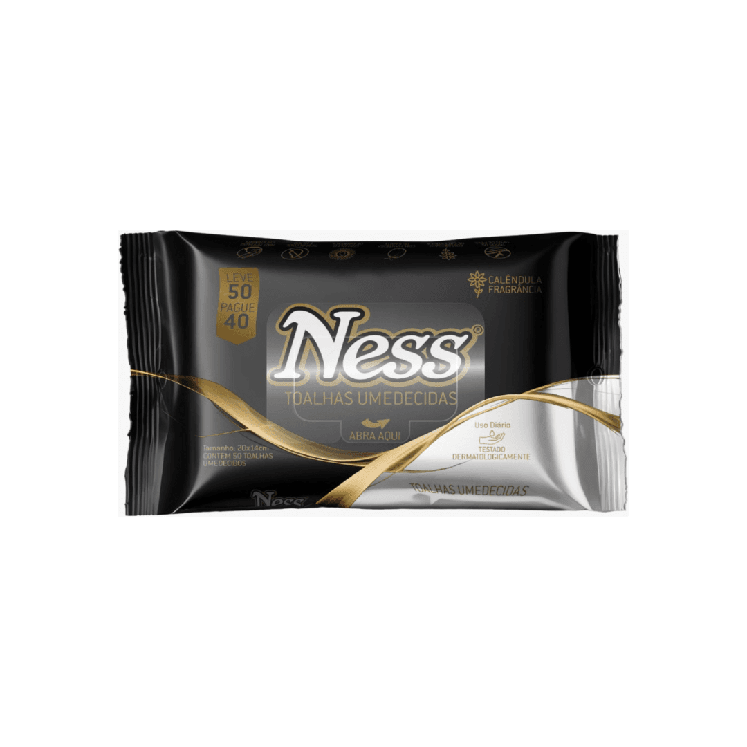 Produto Lenço Umedecido Folha Simples 20x14cm Ness