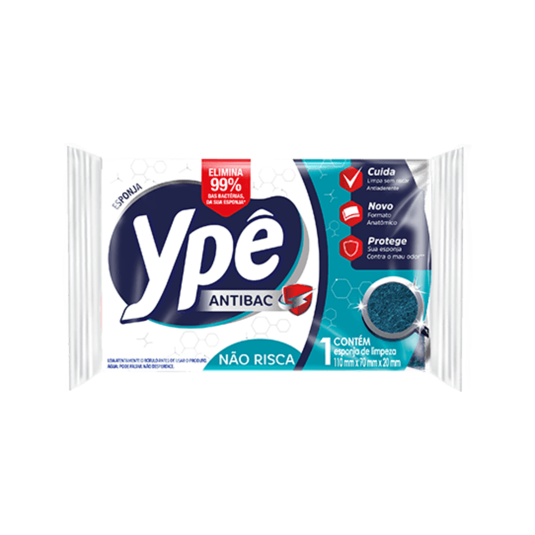 Produto Esponja Não Risca Antibac Azul Ypê