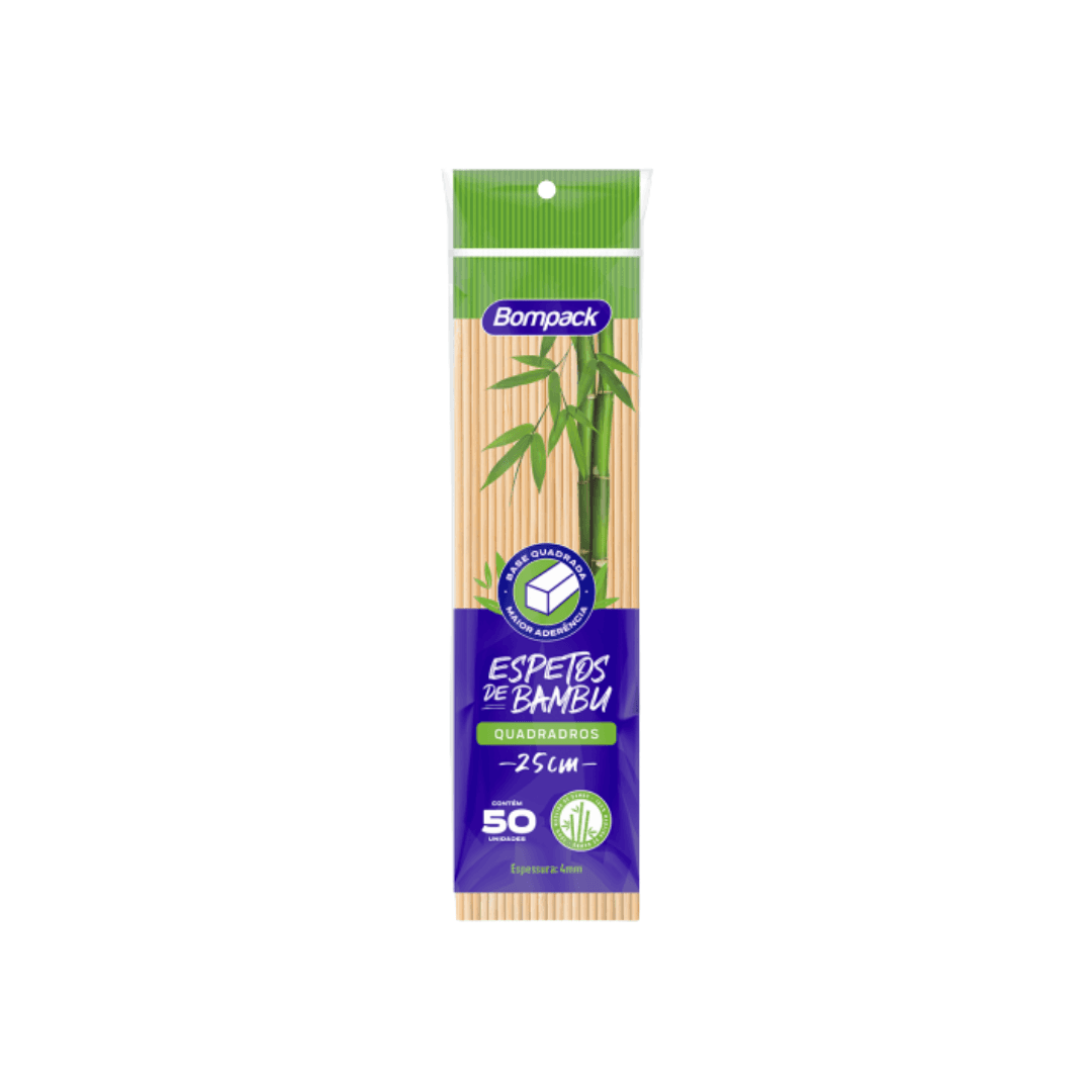 Produto Palito Espeto Bambu 25cm Bompack