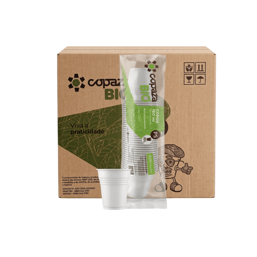 Produto Copo Bio PS para Máquina Branco 160ML Copaza