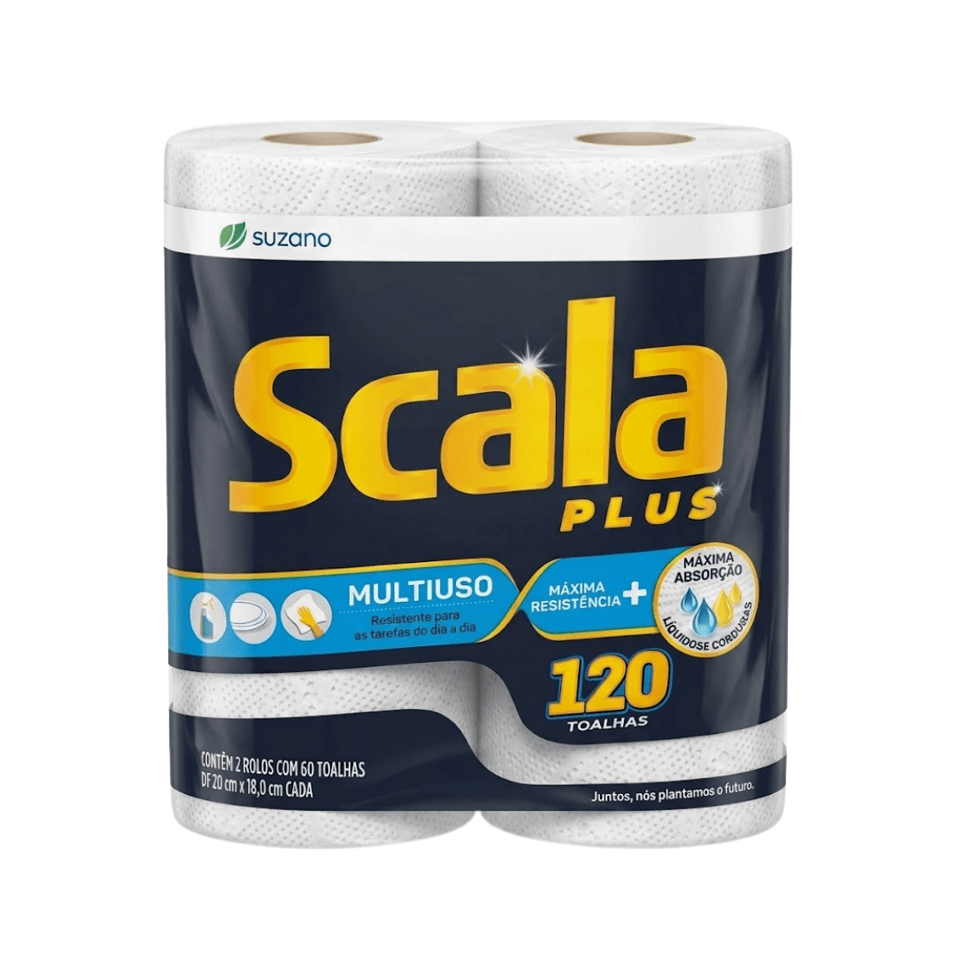 Produto Papel Toalha para Cozinha Folha Dupla 120 Folhas Scala Plus