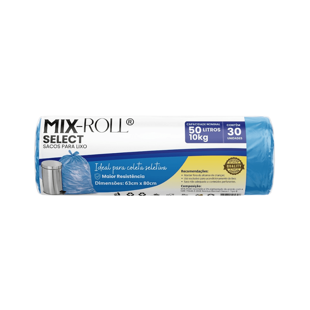 Produto Saco para Lixo 50L Azul Select c/30 Mixroll