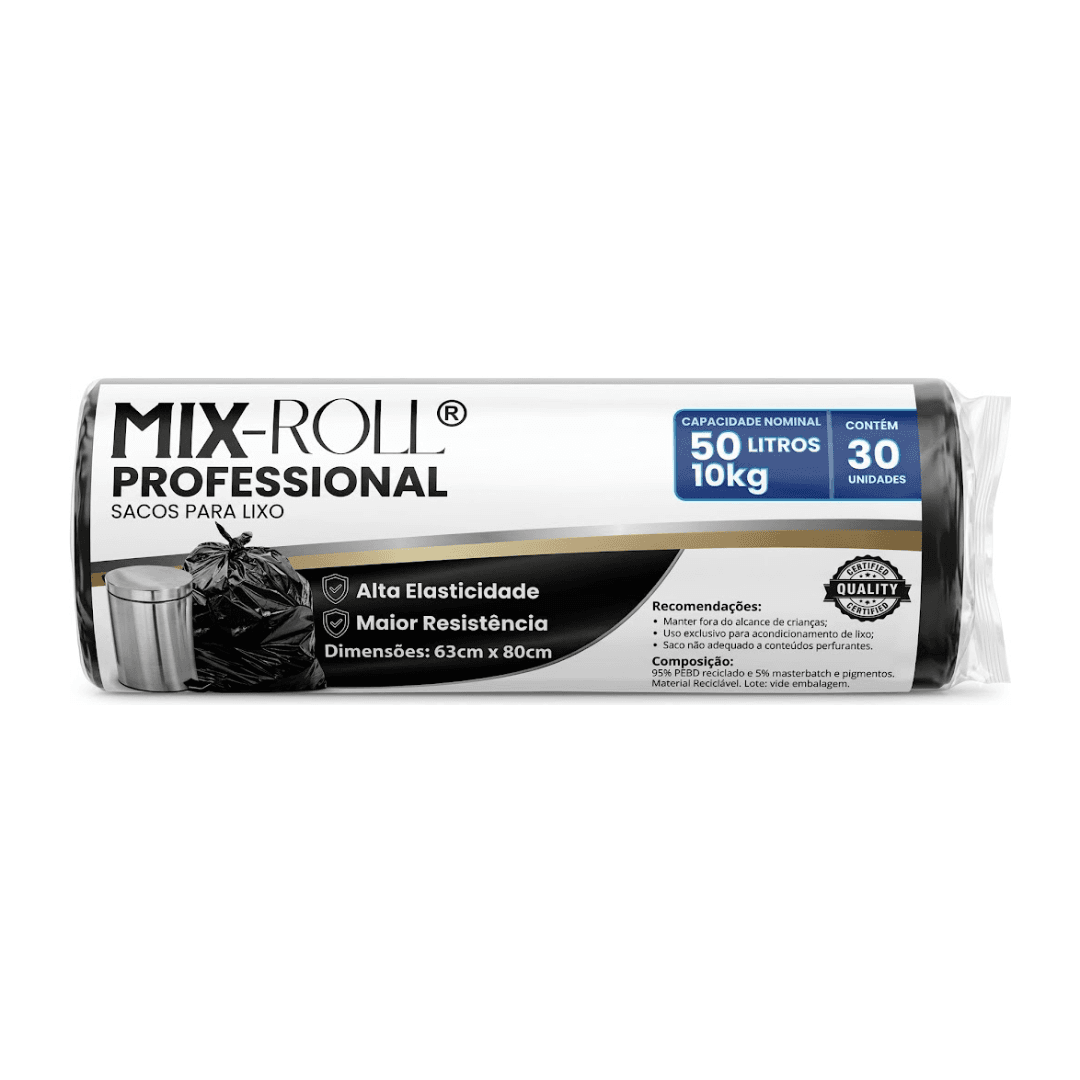Produto Saco p/ Lixo 15L Preto RF c/60 Mix-Roll