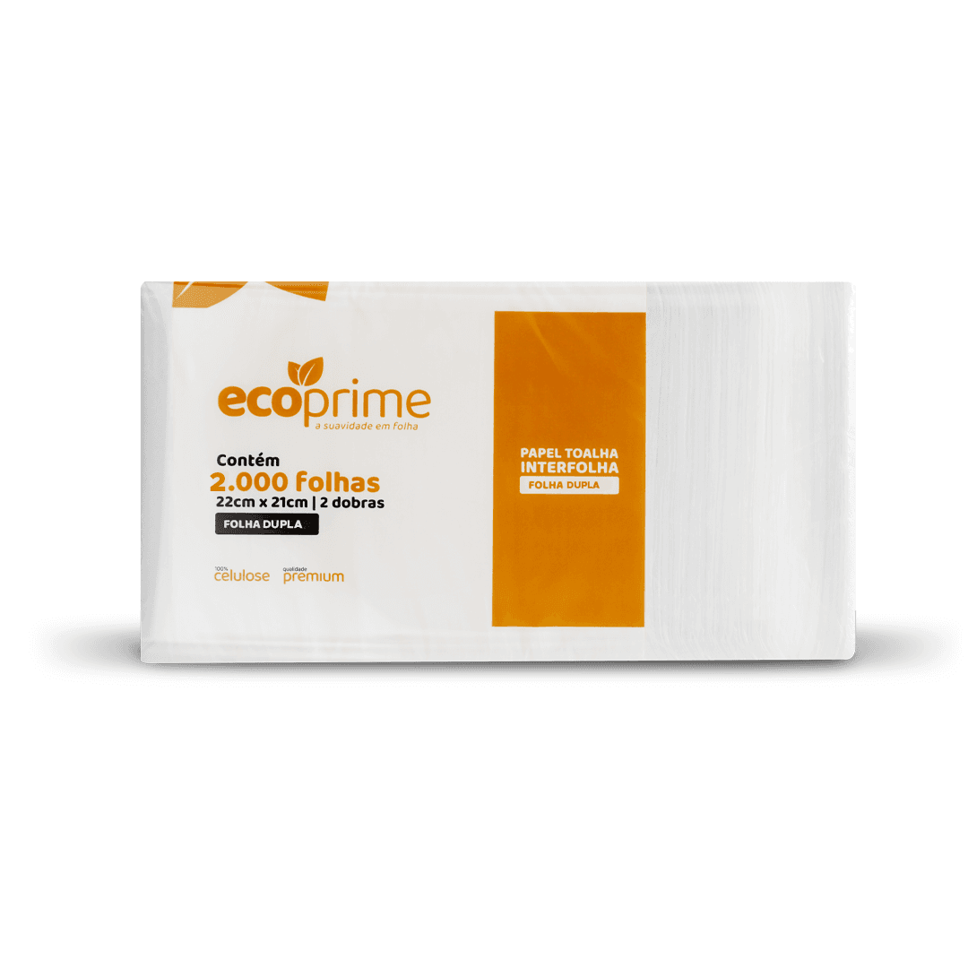 Produto Papel Interfolha Ecoprime C/ 2000 Folhas de 2 Dobras Folha Dupla