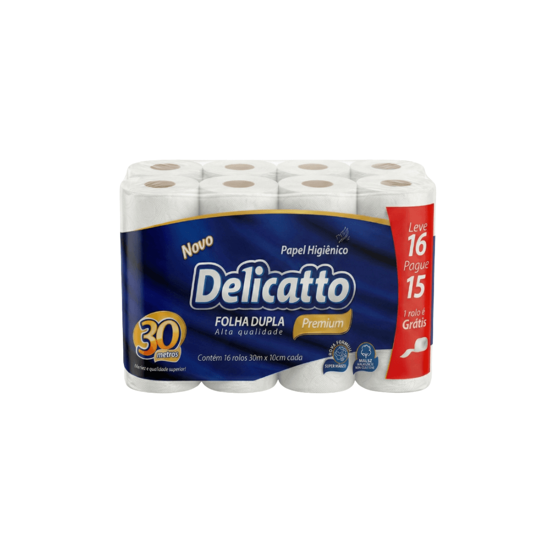 Produto Papel Higiênico Folha Dupla Premium 4X16X30M Delicatto